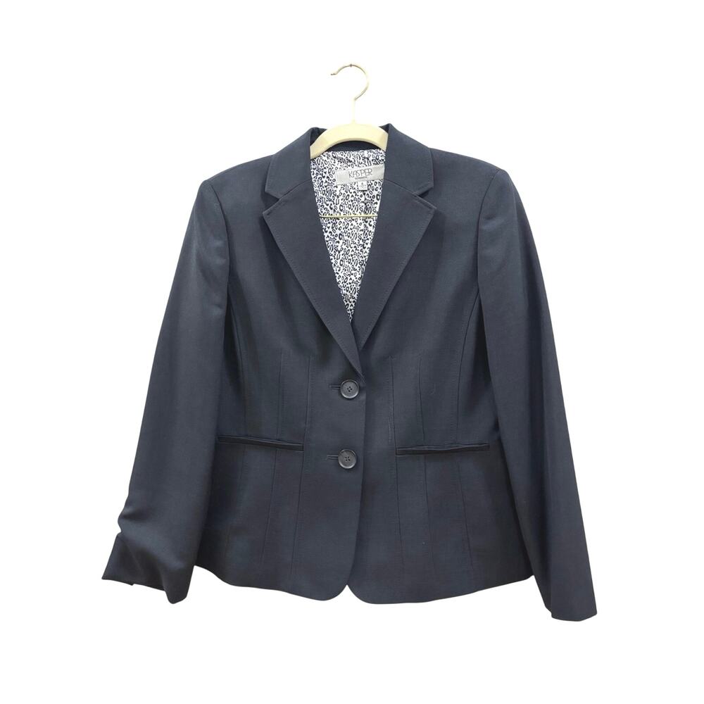 Kasper navy Women's Two-Button Tailored Blazer size 4